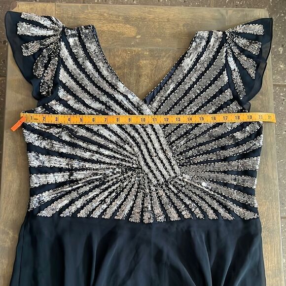 NWT J Kara Women's Plus Size Beaded Maxi Navy Mercury Dress Sz- 16P - Picture 2 of 15